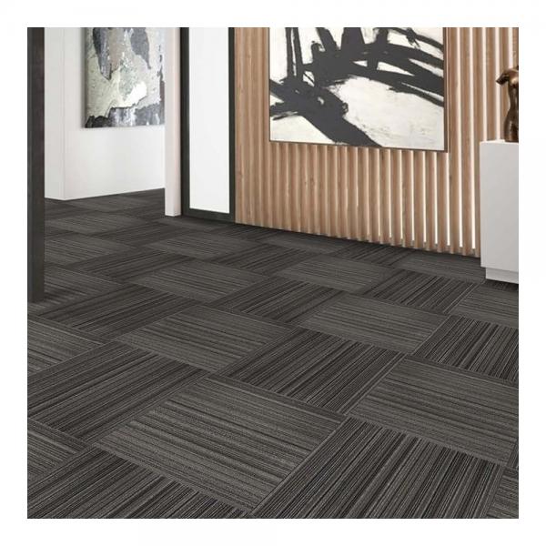 Quality 50cm X 50cm Stripe PP Commercial Modular Carpet For Entryway Or Room for sale