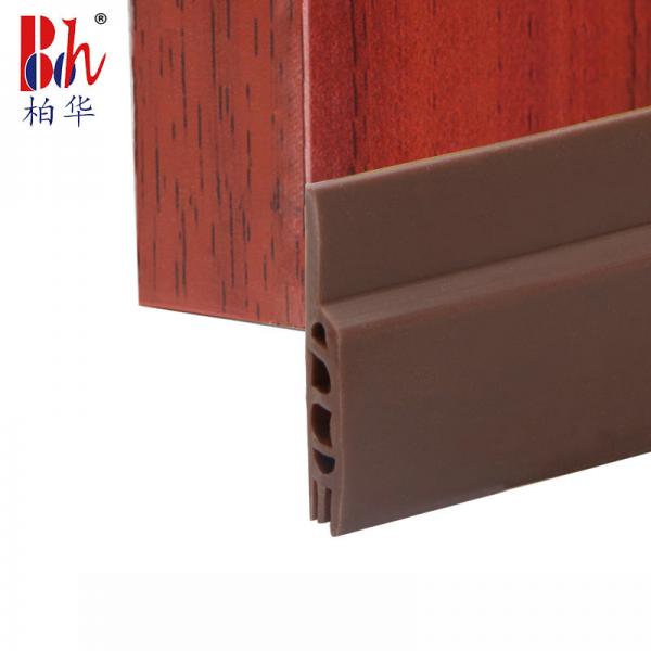 Quality Brown Silicone Weather Stripping Acoustic Rubber Door Bottom Seal Strips 1000mm for sale