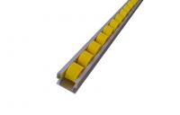 China 40MM Yellow First In First Out Flow Roller Curtain Track With 4000mm Per Bar factory