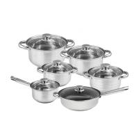 Quality Restaurant 12pcs Stainless Steel Cookware Set Customized Logo for sale