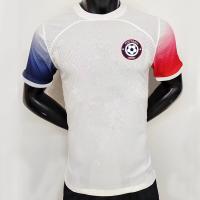 China 100% Polyester Custom Football Jersey 140-145gsm White Soccer Jersey factory