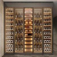 China Custom Metal Wine Cabinets And Wine Rack Shelf With Cooler factory