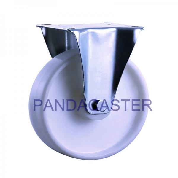 Quality 5 Inch White PP Polypropylene Wheel Top Plate Fixed Rigid Industrial Castors for sale