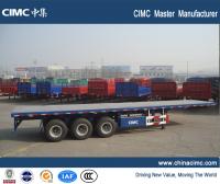 China CIMC 40ft container trailer , tri- axle 40ft flatbed container trailer factory