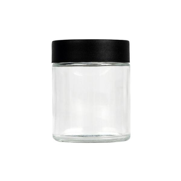 Quality 4oz Clear Glass Weed Jar Airtight Childproof  Flower Jar for sale