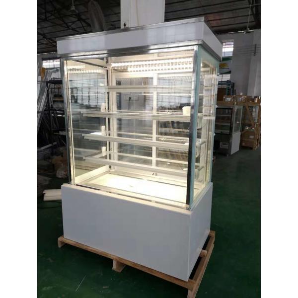 Quality White Color Cake Display Cooler Canbinet With Glasses Door Digital Thermostat for sale