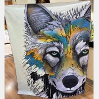 China Lavish Home Blanket With Wolf Pattern Plush Soft Blanket For Couch Sofa Bed 50” X 60” factory