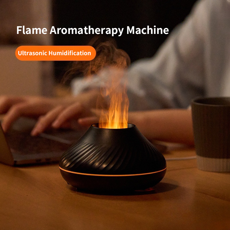 China HOMEFISH Small Room Dehumidifier Flame Light Effect PP Fuselage Essential Oil Aromatherapy Machine For Humidification factory