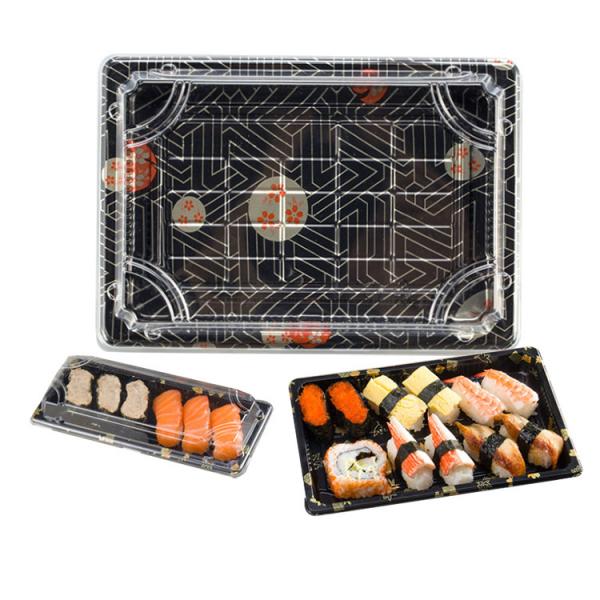 Quality Recyclable Plastic Sushi Takeaway Containers With Clear Lid for sale