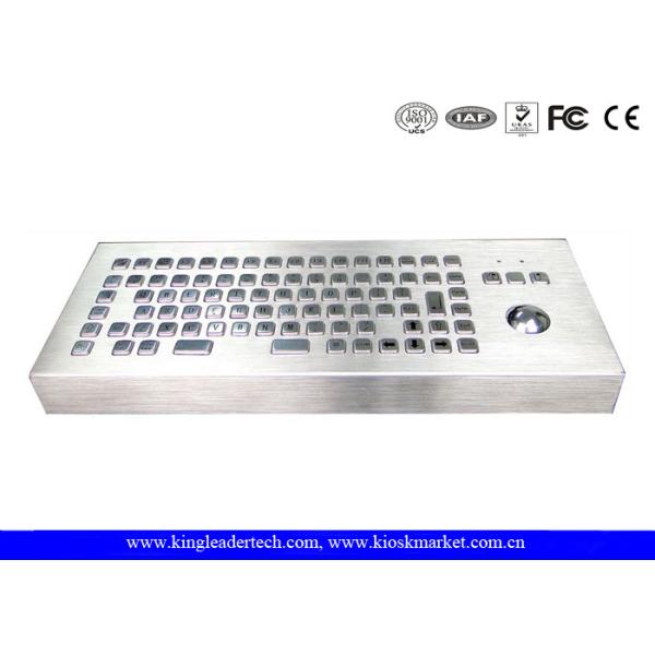 Quality Desktop 86 Keys Stainless Steel Keyboard With Trackball FCC Brushed for sale