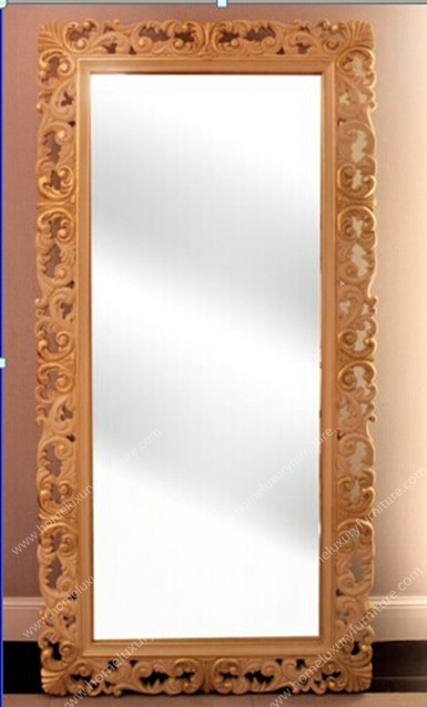 China Floor Standing Wooden Frame Vintage Standing Mirror FG-105 factory