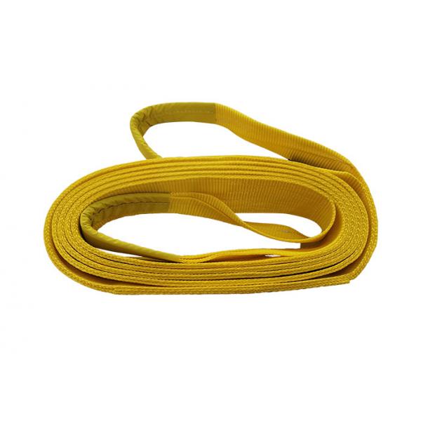 Quality Double Ply Folding Polyester Flat Webbing Sling One Side Lifting Eye Type 3T Webbing Sling for sale