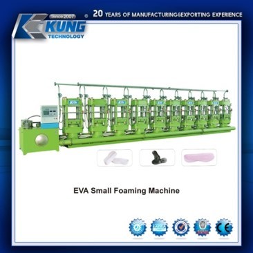 Quality 15KW Practical Shoe Sole Moulding Machine , 6 Stations EVA Small Foaming Machine for sale