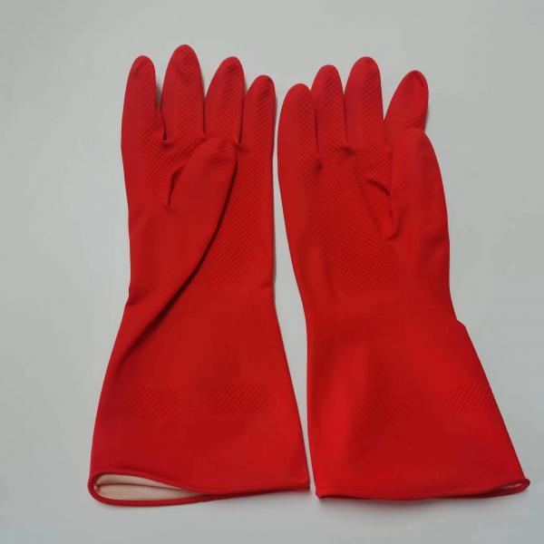 Quality Alkali Resistance Red Latex Gloves Thickening 30-32CM Industrial Latex Glove for sale