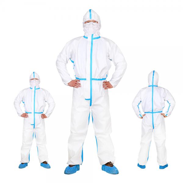 Quality Elastic Wrist Microporous Type 4 Disposable Coveralls Medical White Protective Coveralls for sale