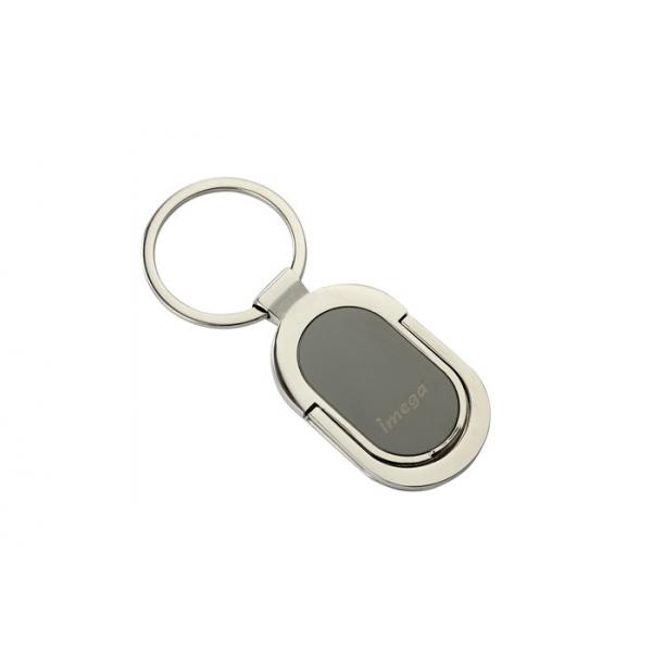 Quality Personalized Ellipse Metal Keychain Holder Zinc Alloy Phone Holder Keyring for sale