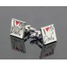 China Best selling fashion wholesale metal silver plated square cuff link factory