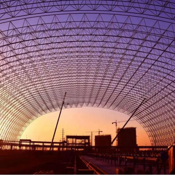 Quality Hot Dip Galvanised Steel Framed Buildings Arch Structural Space Frame 300m for sale