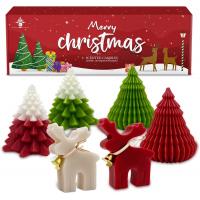 China Christmas Scented Candles Gift Set Elk & Christmas Tree Shaped Handmade Soy Wax Xmas Aromatherapy Candle factory
