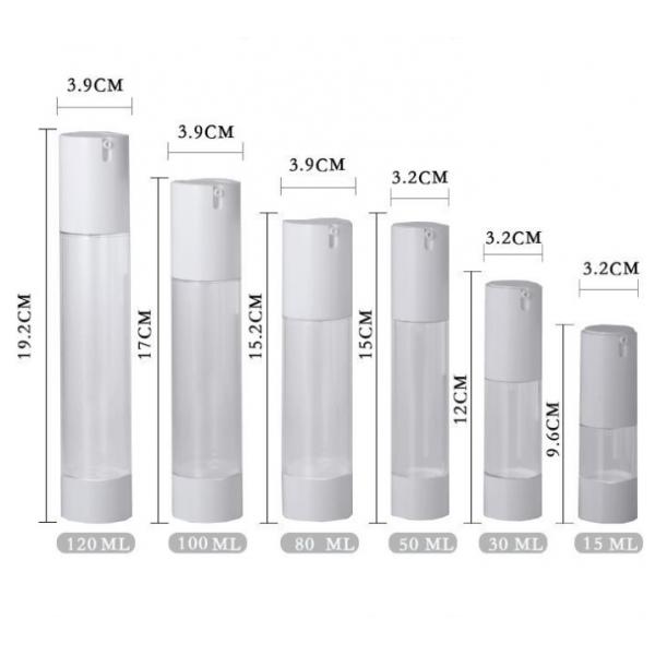Quality Opaque Cosmetic Airless Pump Bottles 10ml 5ml 30ml Airless Plastic Spray Bottles for sale
