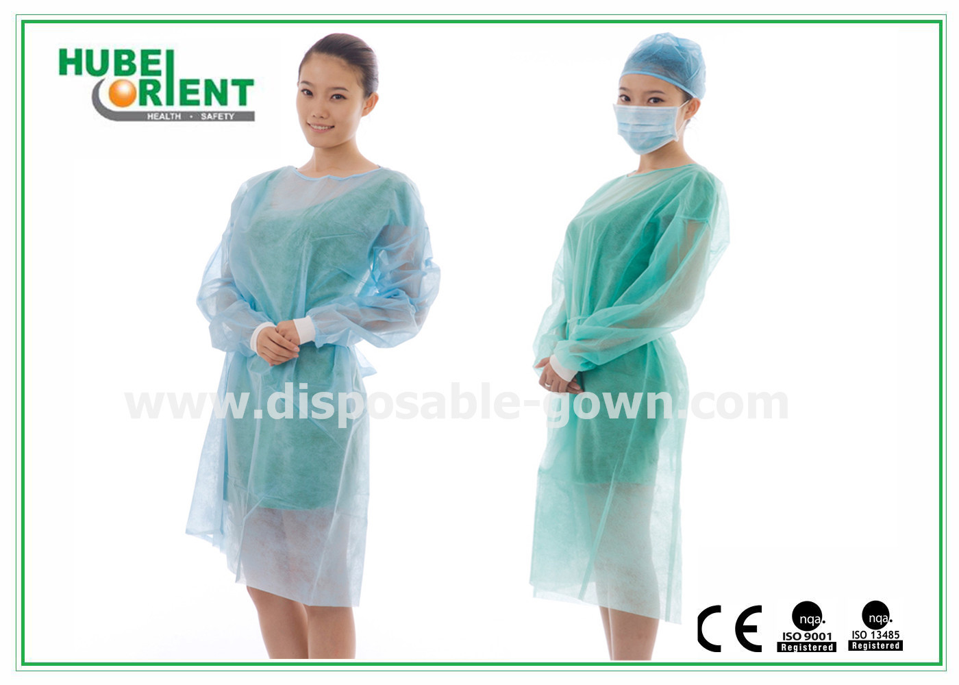 China Adjustable Wrist Polypropylene Material Disposable Isolation Gowns for sale