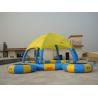 China Blue And Yellow 8m Diameter Kids Inflatable Pools With Trampoline UV Protected factory