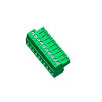China PA66 Green Pluggable Pcb Terminal Block  Without Ear 10P 3.50 Female WCON ROHS for sale