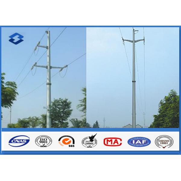 Quality Overhead Transmission Line Electric Power Pole with Material Steel Q345 Q456 , Gr50 Gr65 for sale