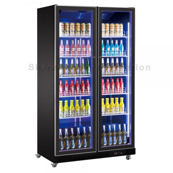 Quality CFC Free Drink Commercial Display Refrigerator 1700L 4 Full Glass Door for sale