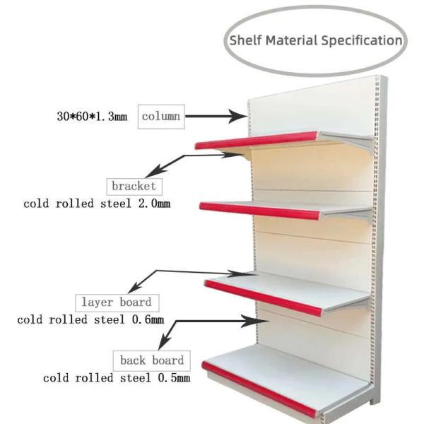 Quality Double Sided Heavy Duty Metal Used Supermarket Shelves for sale