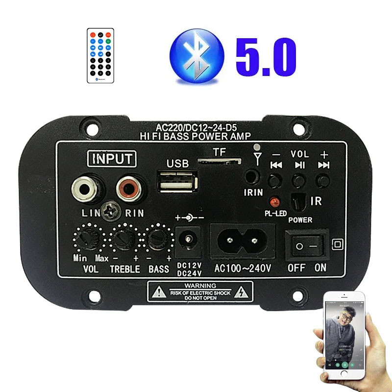 China FM Radio Iron Power Amplifier Board Bluetooth 5.0 Music factory