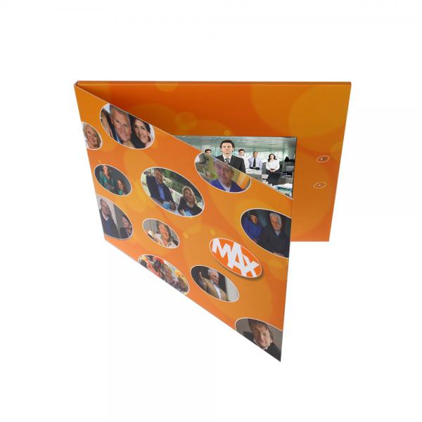 Quality Softcover LCD Video Brochure Card digital Gold Blocking 512MB Memory OEM for sale