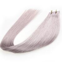 China Brazilian Virgin Glue PU Tape Hair Extensions For Thin Hair , Grey Color factory
