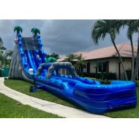 China Large Inflatable Water Slides Blue Outdoor Commercial Grade Inflatable Water Slide factory