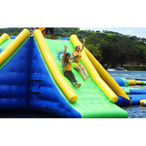 Quality PVC Tarpaulin 0.9mm Water Jump Park Floating Trampoline Games TUV Certification for sale