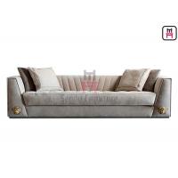 China 3 Seater Restaurant Sofa Chair Upholstered Fabric / Leather Arm With LOGO Hardware for sale