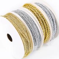 China Gold Silver Braided Polyester Rope Twisted 5mm 3 Strands Rope factory