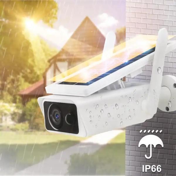 Quality IP66 Solar Powered CCTV Camera , Rechargeable Solar Panel Outdoor Security for sale