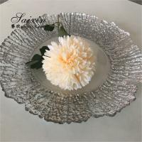 China ZT-P056 Clear Silver Rim Decoration Glass Charger Plate For Home Wedding Decoration factory