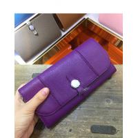 China Hot sell high end quality purple women purse designer purse goatskin purse passport purse brand flat purse LR-P01 factory