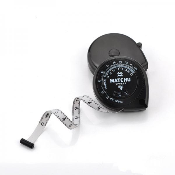 Quality 1.5m Black Compact BMI Measuring Tape For Body Fitness Measuring for sale