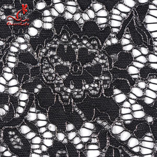 Quality African French Nylon Lace Fabric For Garment Light Color Fastness for sale