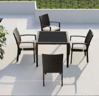 China Leisure Modern PE Rattan outdoor Chair and table sets Aluminium Garden wicker stackable Chair factory