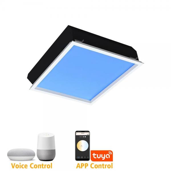 Quality Square 600x600 LED Artificial Skylight 110V Tuya WIFI Voice Control for sale