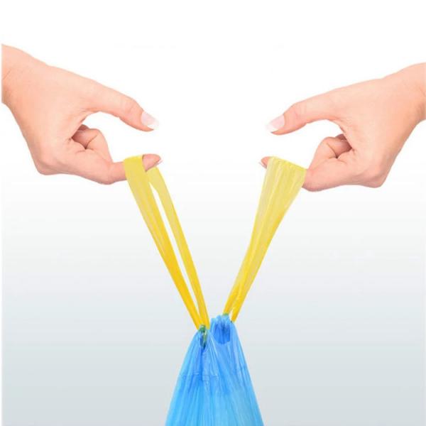 Quality Transparent Drawstring Garbage Bags Flat Type Compostable Cornstarch Material for sale