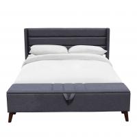 China Gray Solid Back Tufted Queen Storage Bed Comfortable For Sleep FSC factory