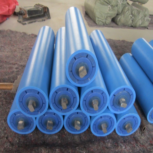 Quality Blue UHMWPE Belt Conveyor Roller Idler For Mining Belt Conveyor Roller for sale