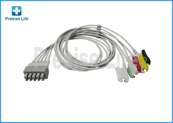 China Drager 5956466 ECG trunk cable , Dual pin connector 5 lead ECG Cable factory