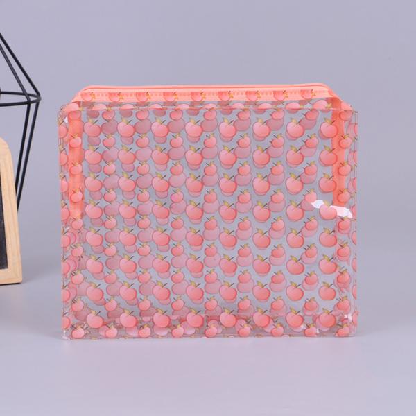 Quality Pink PVC Cosmetic Bag Pouch Zip Around Makeup Bag Waterproof for sale