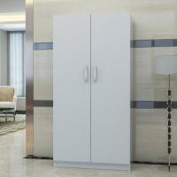 China New Design Three Doors Particle Board Wardrobe With Wood Shelves And Hangers factory